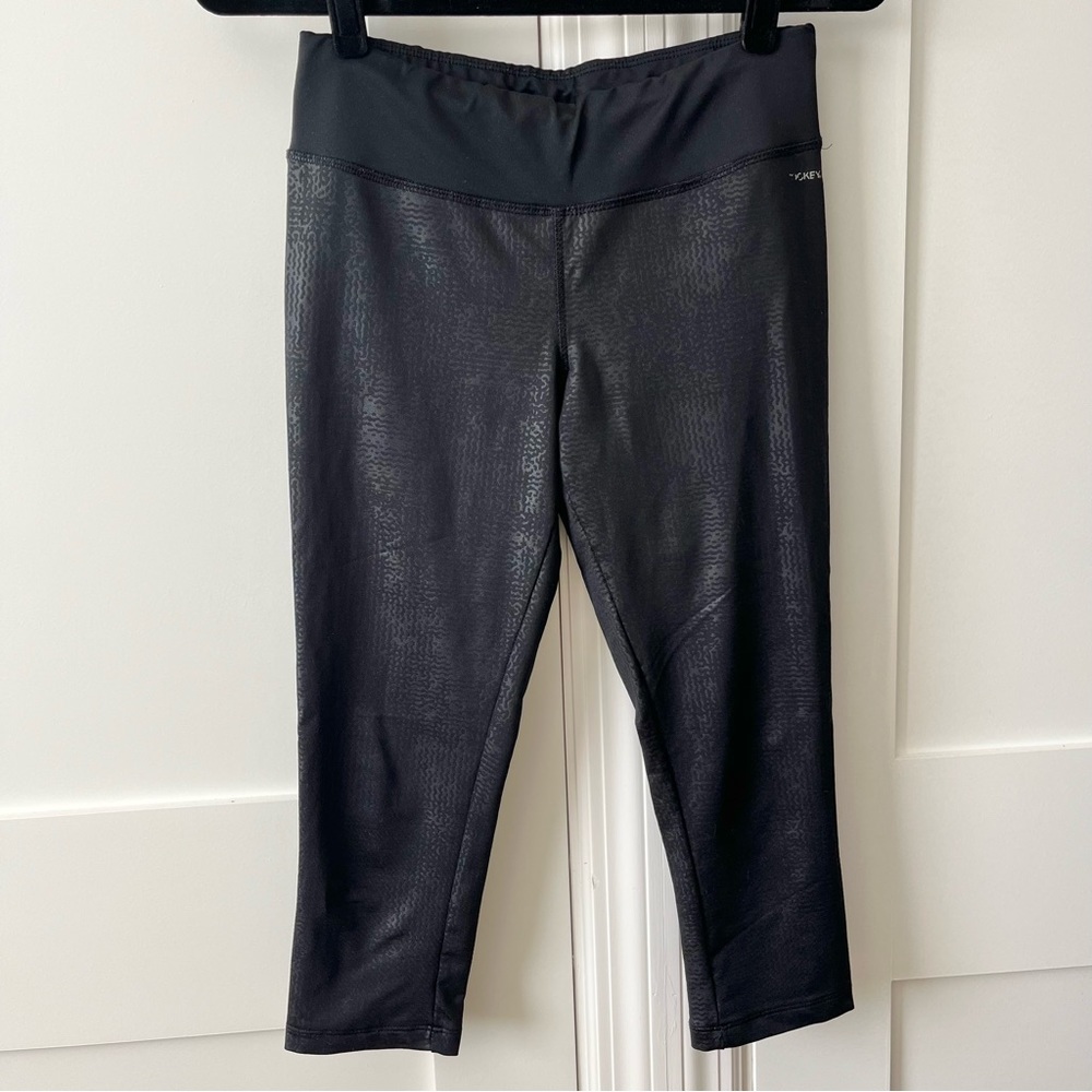 Jockey Printed Athletic Capri Leggings Black Sz S